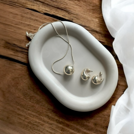 Plateau ovale Haven en crème